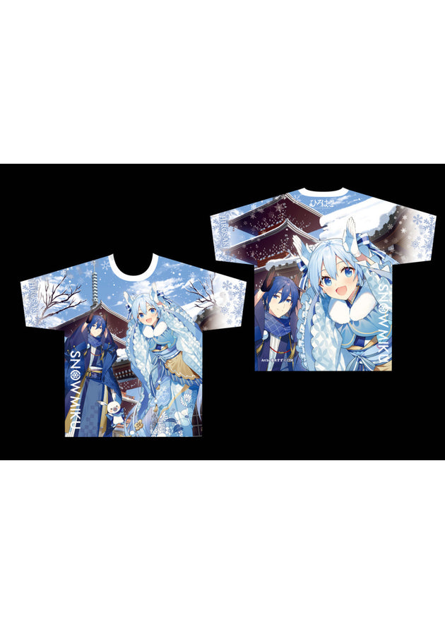 (L) Snow Miku x Hirohako Full Graphic T-shirt Hirohako - Art by Yuuki Suzu (Kadokawa)