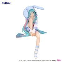 Character Vocal Series 01 Hatsune Miku Noodle Stopper Figure Rabbit Ear Hood Pajama Blue Color Version