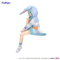 Character Vocal Series 01 Hatsune Miku Noodle Stopper Figure Rabbit Ear Hood Pajama Blue Color Version