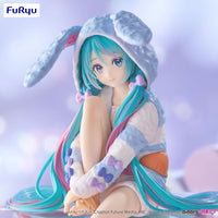 Character Vocal Series 01 Hatsune Miku Noodle Stopper Figure Rabbit Ear Hood Pajama Blue Color Version