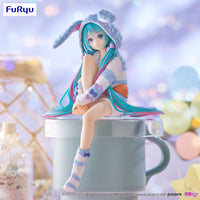 Character Vocal Series 01 Hatsune Miku Noodle Stopper Figure Rabbit Ear Hood Pajama Blue Color Version