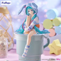 Character Vocal Series 01 Hatsune Miku Noodle Stopper Figure Rabbit Ear Hood Pajama Blue Color Version