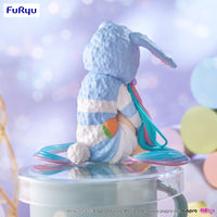 Character Vocal Series 01 Hatsune Miku Noodle Stopper Figure Rabbit Ear Hood Pajama Blue Color Version