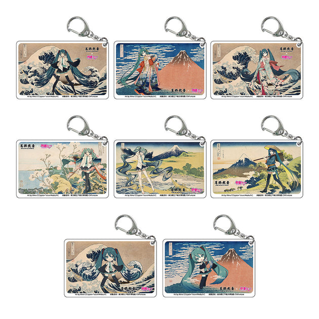 Katsushika Hokusai x Hatune Miku Clear Acrylic Keychain