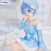 Rezero Starting Life In Another World Noodle Stopper Figure Rem Snow Princess Pearl Color Version