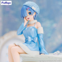 Rezero Starting Life In Another World Noodle Stopper Figure Rem Snow Princess Pearl Color Version