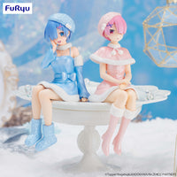 Rezero Starting Life In Another World Noodle Stopper Figure Rem Snow Princess Pearl Color Version