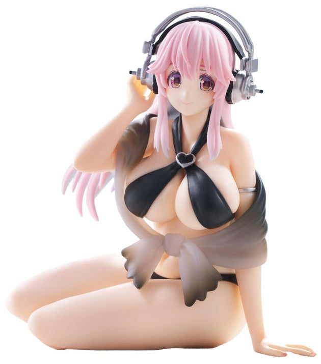 Super Sonico Noodle Stopper Figure Swimsuit Black Color Version