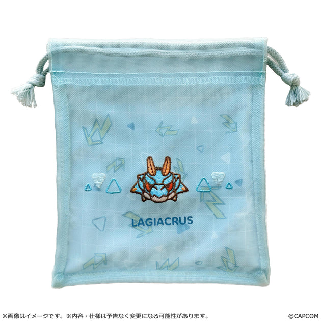 Monster Hunter Chibi Style Mesh Drawstring Pouch Lagiacrus