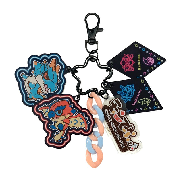 Monster Hunter Chibi Style Multi Charm Acrylic Keychain Rathalos & Lagiacrus
