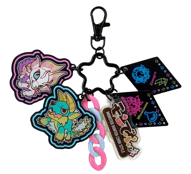 Monster Hunter Chibi Style Multi Charm Acrylic Keychain Zinogre & Mizutsune