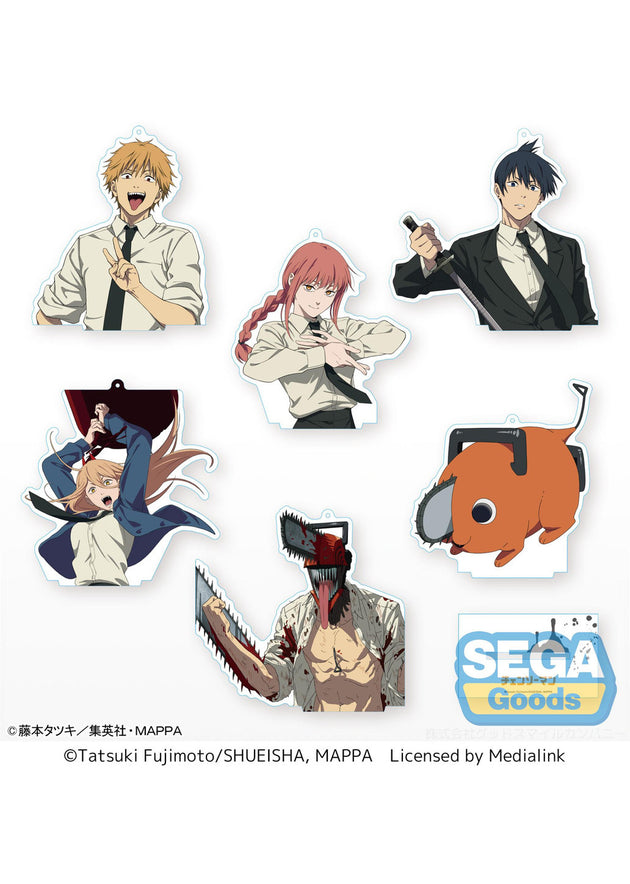 Chainsaw Man: Big Clear Keychain With Stand (EX) - Set of 6 (SEGA)